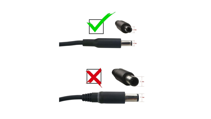 Original Dell 65W 4.5mm Barrel AC Power Adapter incl power cable - Image 3